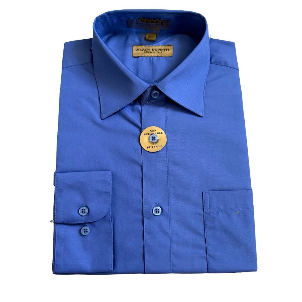 Alain Dupetit Blue Long Sleeve Dress Shirt Mens Medium NWT